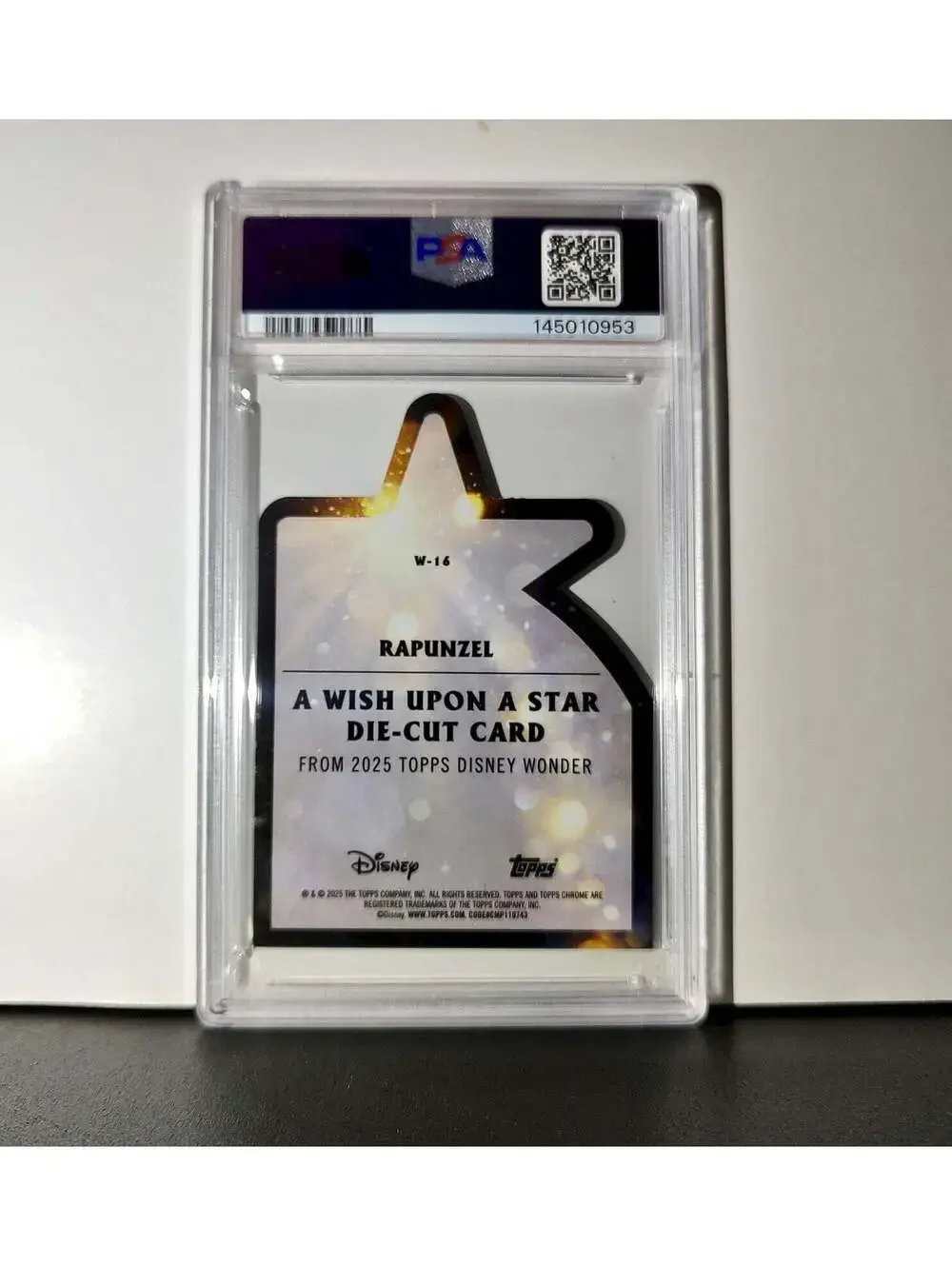 Rapunzel 2025 Topps Chrome Disney #W-16 Wish Upon A Star Die Cut Tangled PSA 9